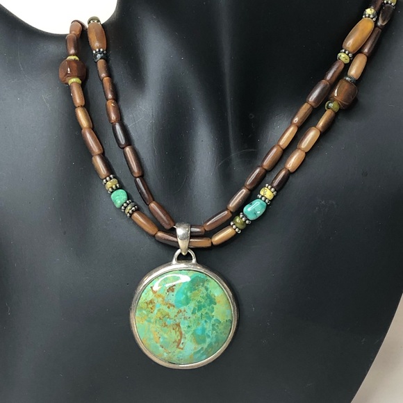BARSE Turquoise Pendant on Multi-Strand Necklace with Sterling Silver Accents - Picture 17 of 17
